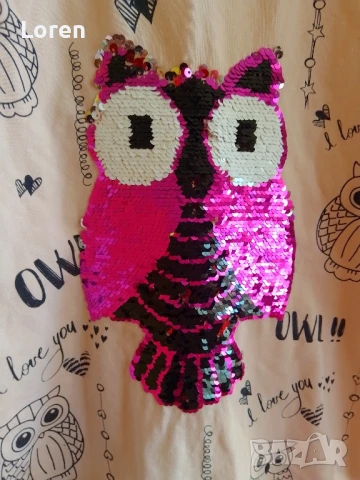 Подарявам!Детска блузка с бухалче с пайетки, снимка 2 - Детски Блузи и туники - 51310465