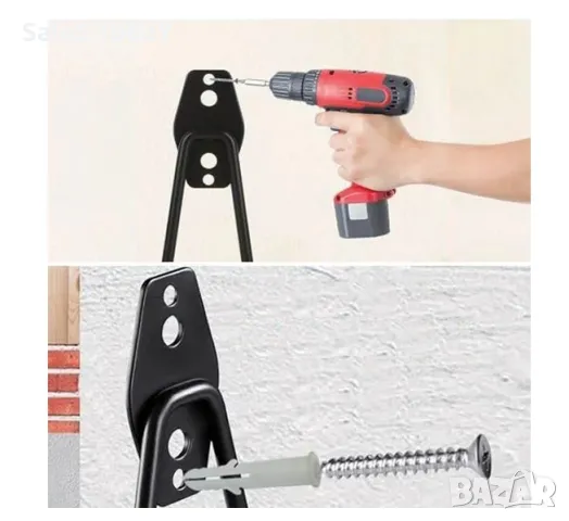 Метална двойна кука за стена, 3,5x10x14 см , снимка 3 - Аксесоари и консумативи - 49055243