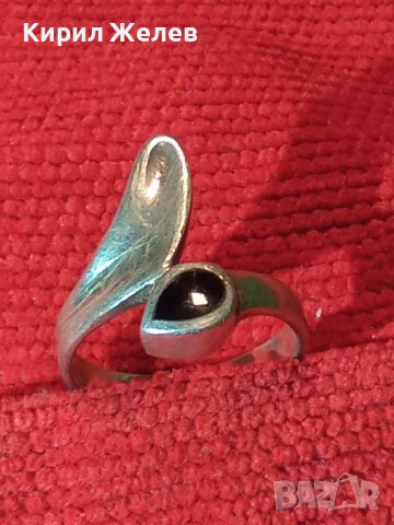 ДИЗАЙНЕРСКИ АРТ СРЕБЪРЕН ПРЪСТЕН с ЧЕРЕН ОНИКС 925 СРЕБРО 73421