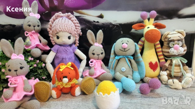 Подаръци за Св. Валентин. Плетена играчка Жираф, Ръчно изработена, Перфектен подарък, снимка 5 - Романтични подаръци - 53400265