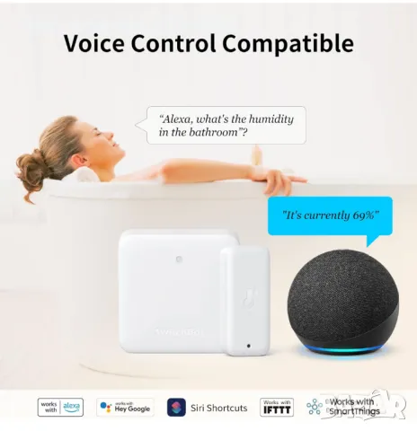 SwitchBot WiFi термометър Хигрометър 3 броя комплект с Hub Mini, IP65,работи с Alexa, снимка 7 - Други - 48404086