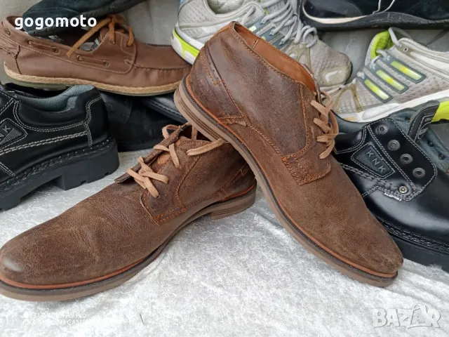 Ретро, арт, винтидж мъжки обувки половинки КАТО НОВИ BUGATTI original, 43 - 44,100% ЕСТЕСТВЕНА КОЖА, снимка 12 - Мъжки боти - 47825041