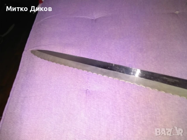 Нож за хляб отличен японски 406х270мм острие Stainless Japan, снимка 3 - Прибори за хранене, готвене и сервиране - 51093652