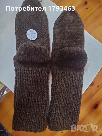 Ръчно плетени мъжки чорапи от вълна, размер 44