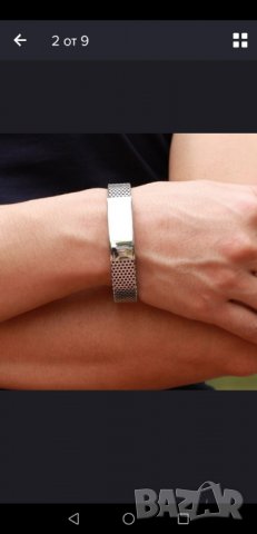 Мъжка гривна стомана и кожа, снимка 7 - Гривни - 27537706