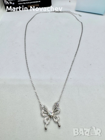 Сребърно колие с мойсанит (Диамант) 0.5 карата, снимка 4 - Колиета, медальони, синджири - 52371035