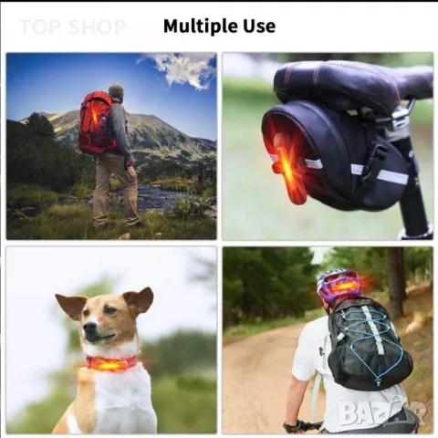 LED USB акумулаторна задна светлина за велосипед, снимка 5 - Аксесоари за велосипеди - 48777214