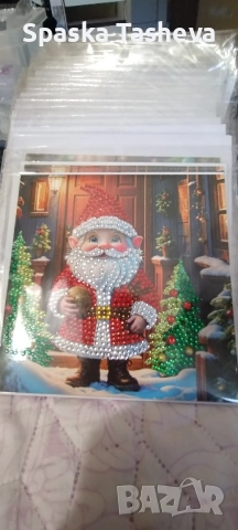 Диамантени коледни картички , снимка 6 - Декорация за дома - 52306935