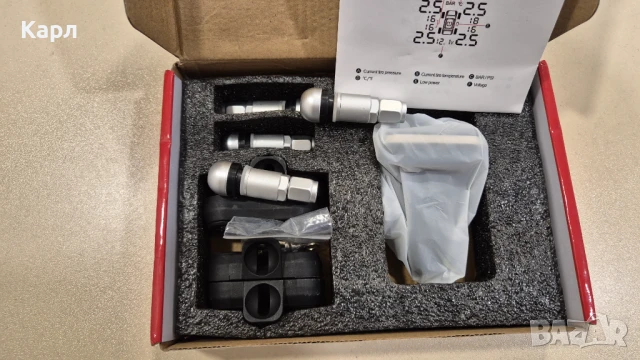 Комплект сензори и монитор за налягане на гумите, снимка 5 - Аксесоари и консумативи - 50562572