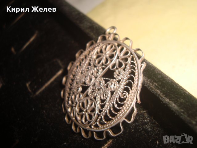 СРЕБЪРЕН ФИЛИГРАН СТАРИНЕН МЕДАЛЬОН РЪЧНА ЮВЕЛИРНА МАЙСТОРСКА РАБОТА 19 ВЕК 22201, снимка 8 - Колиета, медальони, синджири - 33133735