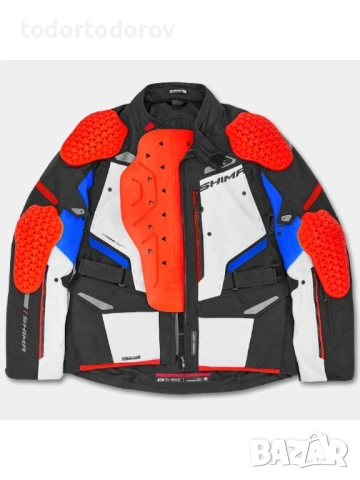 Мъжко текстилно мото яке SHIMA DUNE Red/Blue,протектори,вентилация, снимка 7 - Аксесоари и консумативи - 51870377