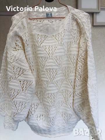 Актуална блуза с модерни ръкави млечен цвят А&А., снимка 2 - Блузи с дълъг ръкав и пуловери - 28303744