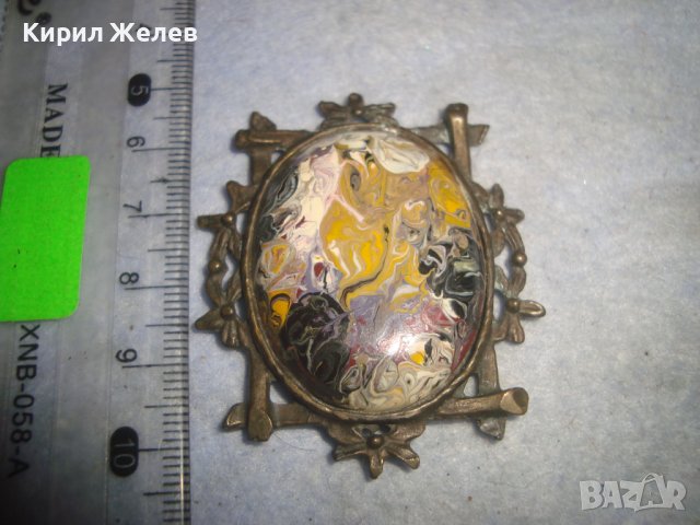 РАЗКОШЕН АВТОРСКИ РЕТРО - АР ДЕКО БРОНЗОВ МЕДАЛЬОН УНИКАТ с ИНИЦИАЛИ на ХУДОЖНИКА 31385, снимка 3 - Колиета, медальони, синджири - 38035117