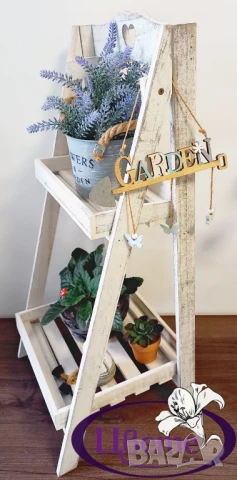 Сгъваема винтидж етажерка-дърво, снимка 3 - Етажерки - 51419508