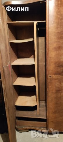 Стар двукрилен гардероб от масив на 80-90г., снимка 3 - Антикварни и старинни предмети - 44031603