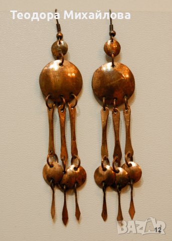 Обеци от мед ръчна изработка -уникат 20 лв, снимка 10 - Обеци - 38426103