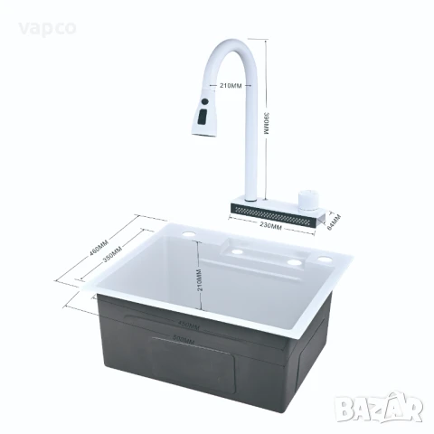 Бяла мултифункционална кухненска мивка 50см, снимка 11 - Мивки - 50954158