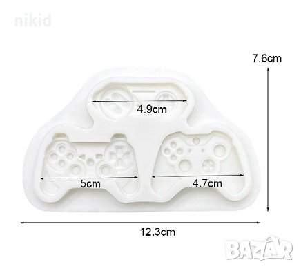 3 малки джойстик контролер силиконов молд форма фондан декор, снимка 2 - Форми - 43218009