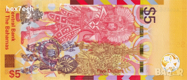 ❤️ ⭐ Бахамски острови 2020 5 долара UNC нова ⭐ ❤️, снимка 3 - Нумизматика и бонистика - 51881636