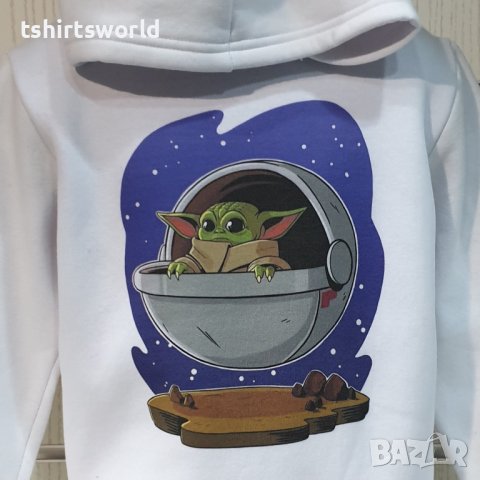 Нов детски суичър с дигитален печат Бейби Йода (BABY YODA), Starwars в бял цвят, снимка 3 - Детски анцузи и суичери - 38507081