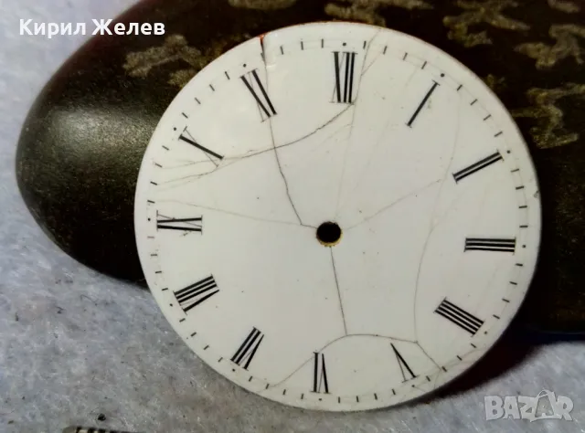 ПОРЦЕЛАНОВ ЦИФЕРБЛАТ с РИМСКИ ЦИФРИ от СТАР КОЛЕКЦИОНЕРСКИ ДЖОБЕН ЧАСОВНИК 49702, снимка 4 - Антикварни и старинни предмети - 48633589