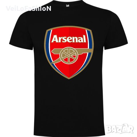 Нова мъжка тениска на футболния отбор Арсенал (Arsenal) в черен цвят 