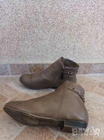 Маслено зелени боти от естествена кожа., снимка 6 - Дамски боти - 38019622