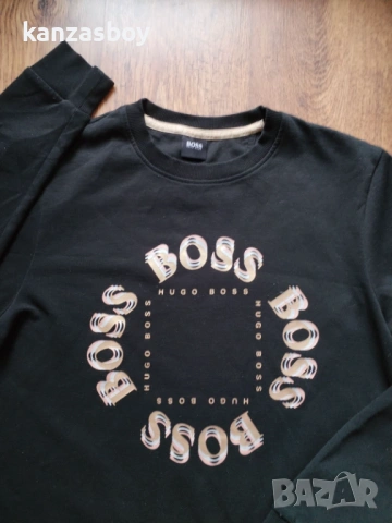 hugo boss  logo stripe zip-neck - страхотна мъжка блуза М, снимка 3 - Блузи - 53328057