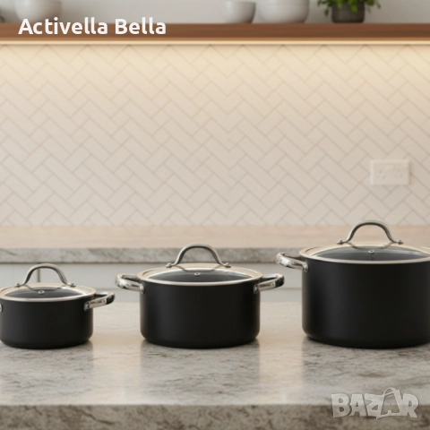 Алуминиева тенджера с мраморно покритие и капак – здравословно готвене без загаряне, снимка 3 - Съдове за готвене - 52522673