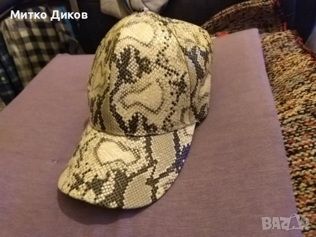 Бейзболна шапка кожена тип крокодилска кожа регулируема, снимка 2 - Шапки - 43662391