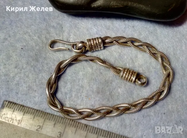 РЕТРО АРТ ПЛЕТКА СРЕБЪРНА ГРИВНА СРЕБРО ВИСОКА ПРОБА с ЩЕМПЕЛ на БИЖУТЕРА Стара РЪЧНА РАБОТА 48642, снимка 9 - Антикварни и старинни предмети - 48492812