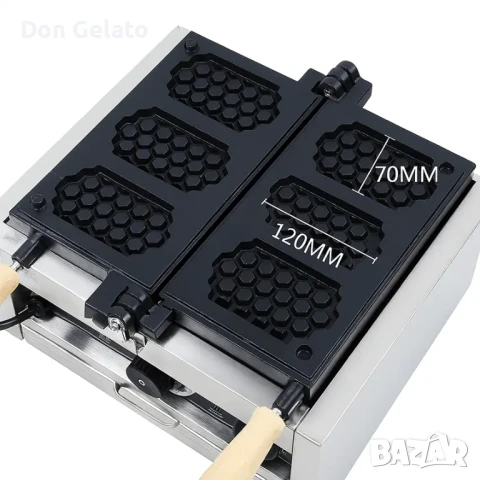 Професионален гофретник с форма на пчелна пита – Honeycomb Waffle, снимка 4 - Гофретници - 51268477