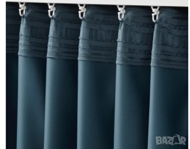 Светлоизолиращи завеси тъмносини к-т 2 бр, 145x300 см, снимка 2 - Пердета и завеси - 50429887