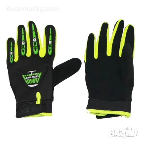 Детски мото ръкавици Automat, S и M, С велкро, Черни