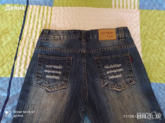 Къси дънчени панталонки М размер, висока талия, снимка 3 - Къси панталони и бермуди - 37052682