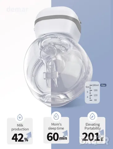 Електрическа преносима помпа за кърма Haokoo, 12 нива, 3 режима с фланец 21/24 mm, сива, снимка 4 - Помпи за кърма - 48979978