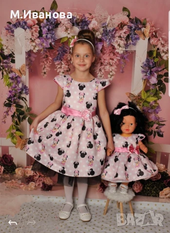 Детска рокля Мини Маус 1,2,3,4,5,6,7,8,9,10 години, снимка 2 - Детски рокли и поли - 50980406