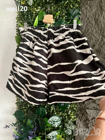 Къси ленени панталонки Зебра H&M, снимка 2 - Къси панталони и бермуди - 51005005