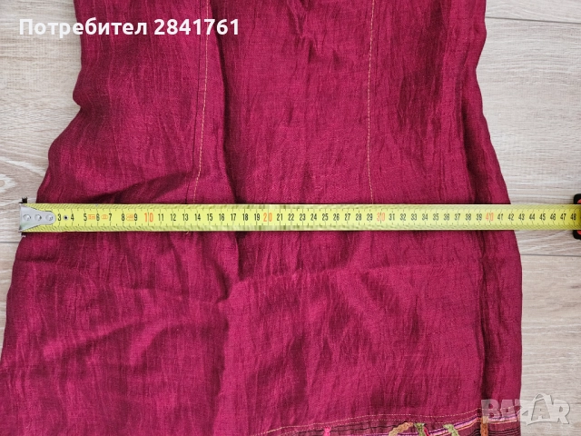 Червена ленена рокля, снимка 11 - Рокли - 45490294