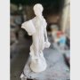 Статуя от бетон девойка с кошница Андромеда в бял цвят, снимка 3