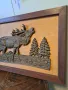 месингово пано на ловна тема елен, снимка 2