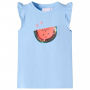 Детска тениска с ръкави волани, светлосиньо, 92(SKU:10629, снимка 1 - Детски тениски и потници - 44852421