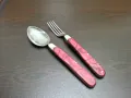 Ретро сгъваеми вилица и лъжица Петко Денев , снимка 1