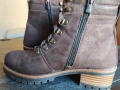 Италиански дамски боти, велур, кожа - 38, снимка 7
