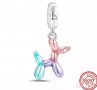 Sale Сребърен висящ елемент"Френско куче от балони,rainbow"/нов