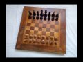 Стар шах за игра в дървена кутия, голяма, дървена табла 