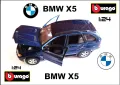 Bburago BMW x5 E53 SUV - Мащаб 1:24, снимка 1