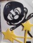 Супер Марио Super Mario и звезди черен пластмасов топер украса табела за торта рожден ден, снимка 2