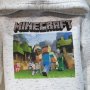Нов детски суичър в цвят бял меланж с дигитален печат MINECRAFT, снимка 2