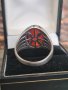 Стар сребърен пръстен с карнеол , снимка 1 - Пръстени - 40670852